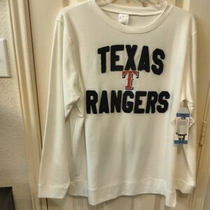 Genuine Merchandise, Texas Rangers Logo Sweatshirt, long sleeve. White / XL